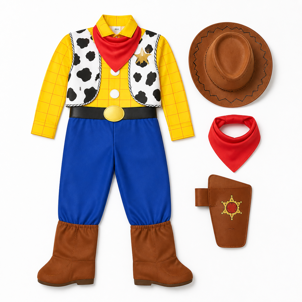Kids’ Cartoon Cowboy Costume Set white background product image